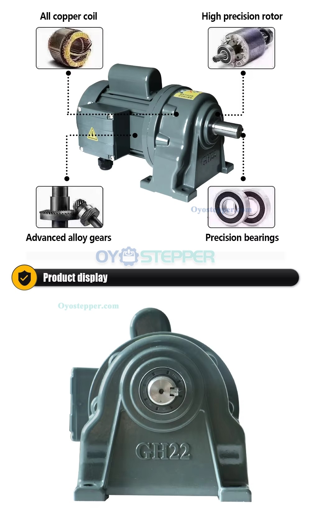 220V 400W AC Gear Reducer Motor 5:1/ 30:1 /100:1 Single Phase Geared Motor Reducer